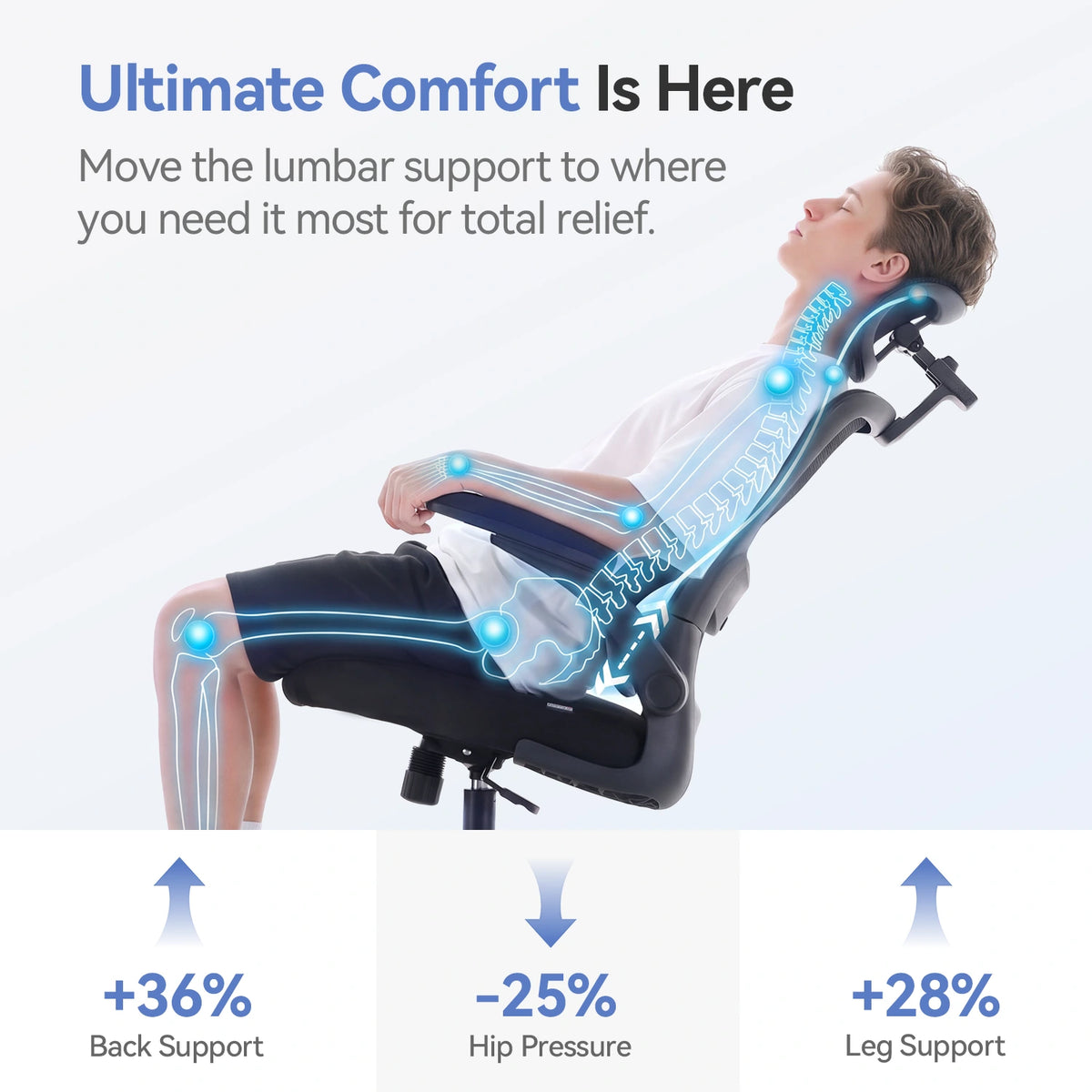 Sihoo M102C Pro Ergonomic Office Chair with Cushioned Seat