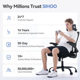 Sihoo M102C Pro Ergonomic Office Chair with Cushioned Seat