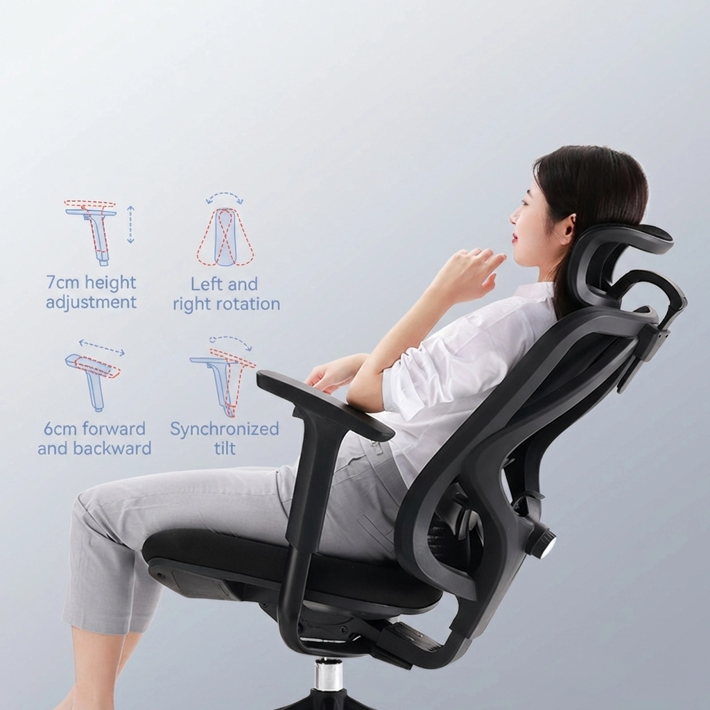 4D adjustable armrests Switching for different scenarios with ease.