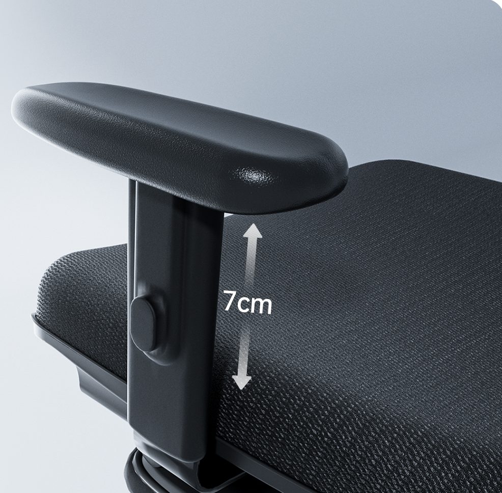 Adjustable armrests that can move freely with the height of the desktop, providing balanced support for the arms during office work and creative activities,preventing stiffness from prolonged sitting.